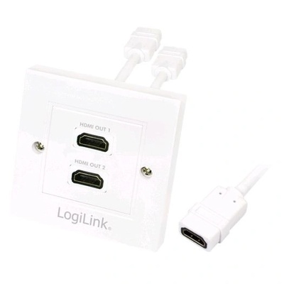 LogiLink HDMI тип A женски x2 за LAN мрежа, бял (AH0015)