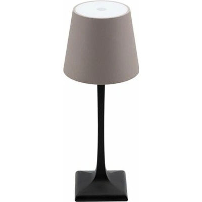 Akumulátorová stolná lampička čierno-bežová MILANO, 28 cm LP-MI-BL-TP