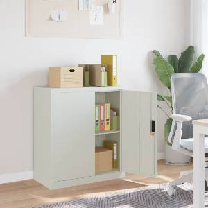 vidaXL Шкаф за папки светлосив 79x40x90 см стомана (339733)