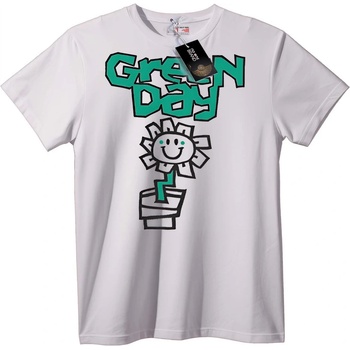 NOONEBRAND Тениска Green Day Слънчево Лого - S, White