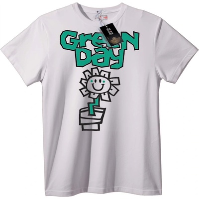 NOONEBRAND Тениска Green Day Слънчево Лого - S, White