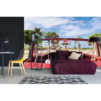 DIMEX ART s. r. o Самозалепваща се флизелинова фототапета червен американски класически автомобил 375 x 250 см