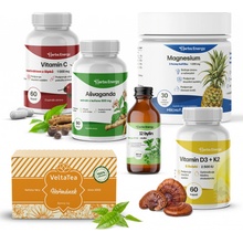 Herbs Energy Silná imunita (Magnesium DRINK 30 dávek + Vitamín C 1000mg + Vitamín D3+K2 60 kapslí + Ašvaganda extrakt z kořene 800mg + Energy Drink 12bylin 100 ml + Bylinný čaj Heřmámek BIO 20 sáčků