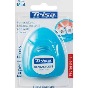  Koнец за зъби Expert floss, Mint, 30 къса, за брекети, мостове, импланти и широки пространства (1205)