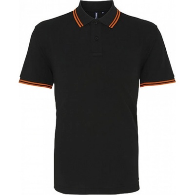 Asquith & Fox pánská bavlněná kontrasní polokošile černá oranžová 011