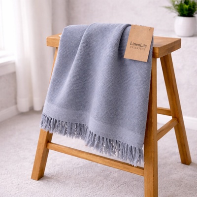 Ovitex LINEN ľanový uterák 50 x 90 cm modrosivá