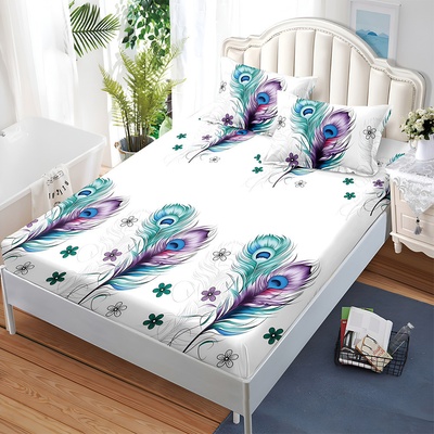 EmonaMall Долен чаршаф с ластик и две калъфки (за матрак от 160x200 до 180x200) EmonaMall, 3 части - Модел S19314 (S19314-66666L)