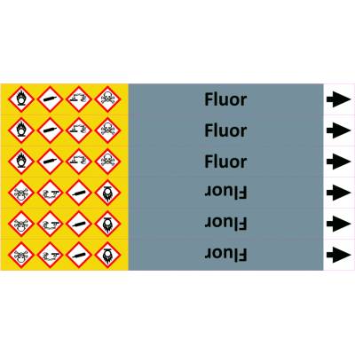 Grafiko | Fluor - dle ISO 20560 - Materiál fólie s ochrannou laminací, Rozměr aršík 6 ks 26x296 mm