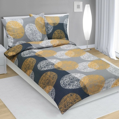 Bellatex krep obliečky Guľa sivooranžová 140x200 70x90