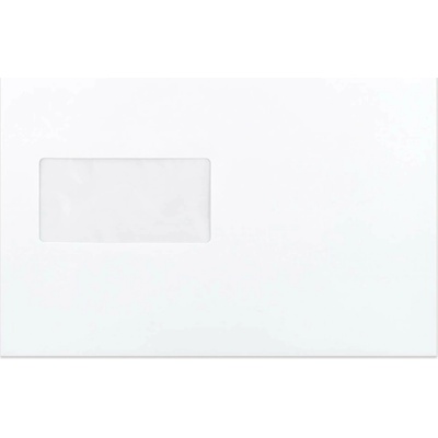 Bílá obálka s rovnou klopou s okénkem 162x229 mm (C5)
