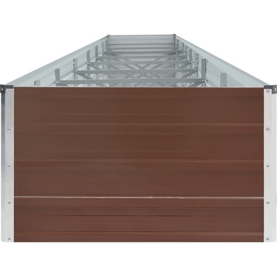 VidaXL Vyvýšený záhon pozinkovaná ocel 600 x 80 x 45 cm hnědý