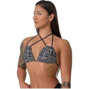 NEBBIA Maceió Zebra bikini top - Black (White)