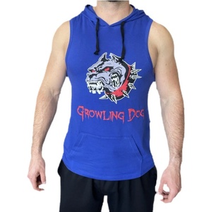 Musashi Потник Growling Dog с качулка - Син / Tank Top Growling Dog with Hoodie - Blue S