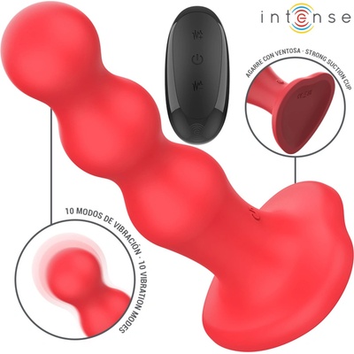 Intense Cody Vibrator with Suction Cup & Remote Control Red