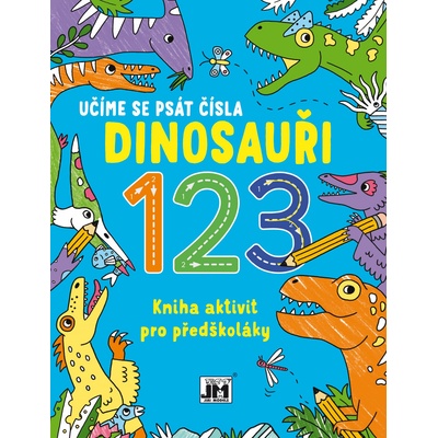 Kniha aktivit pro předškoláky Učíme se psát čísla Dinosauři