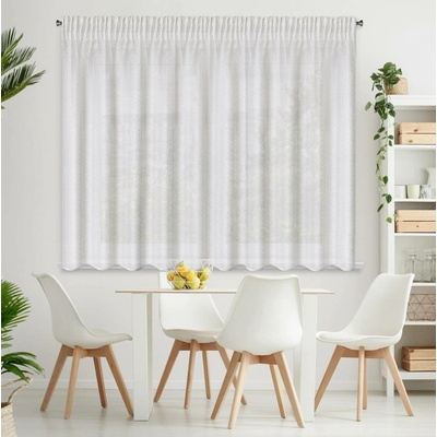 EUROFIRANY ZÁCLONA NA PÁSCE SIBEL 300X150 CM BÍLÁ