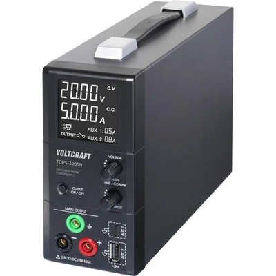 VOLTCRAFT TOPS-3205N laboratorní zdroj s nastavitelným napětím, 0.8 - 20 V/DC, 0.1 - 5 A, 100 W, Bez ventilátoru, výstup