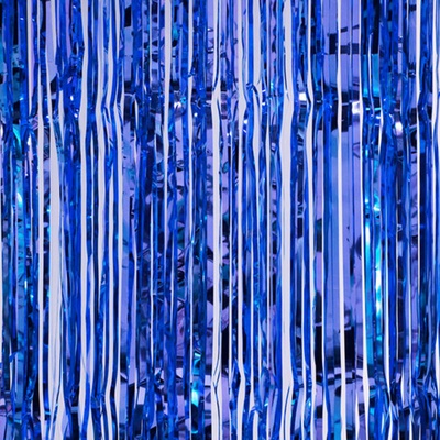 Dekorační závěs metalický modrý 100 x 200 cm