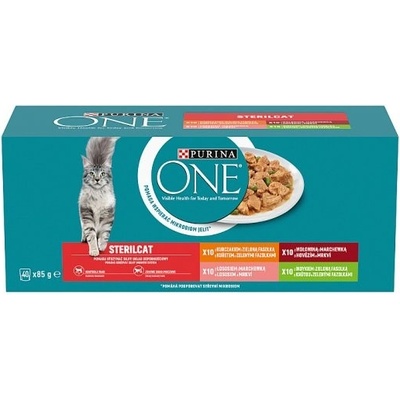 Purina One Sterilcat hovädzí kura losos morka 40 x 85 g
