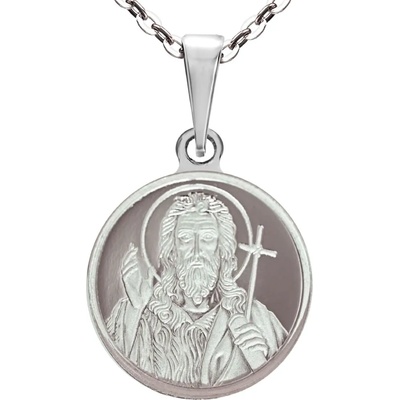 Macoins gold Сребърен медальон Свети Йоан Кръстител