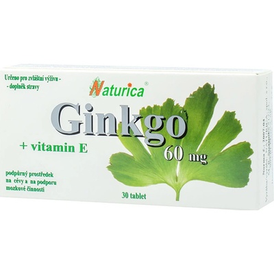 NATURICA Ginkgo 60 mg + vitamín E 30 tabliet
