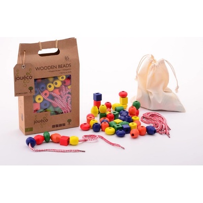 Johntoys Dřevěné navlékací korálky