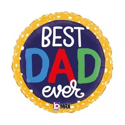 GRABO fóliový balónek Best dad kruh modrý 18" 46cm nafukovací