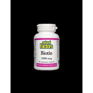 Natural Factors Biotin/ Биотин / Kоса, кожа, нокти, 90 капсули Natural Factors (1261 NF)