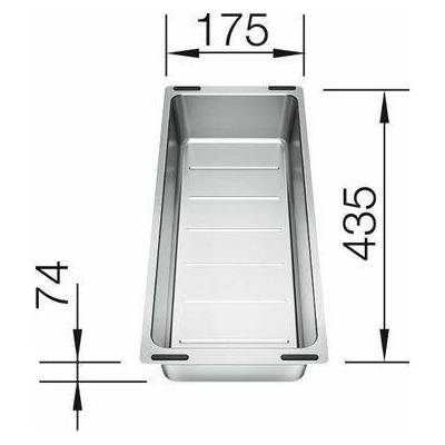Nerezová víceúčelová miska BLANCO 227689 odkapávací koš na zeleninu a ovoce 435 x 175 mm