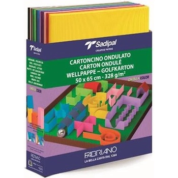 Fabriano Картон Ondula, гофриран, 328 g/m2, 50 х 65 cm, оранжев (05915)