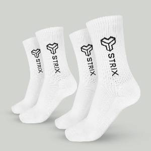 GymBeam STRIX Чорапи Essential Crew 2Pack White XL