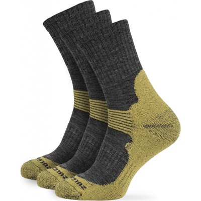 Zulu ponožky Merino Men 3-Pack sivá/žltá