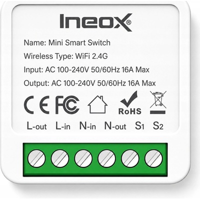 Wifi Mini Tuya Smart Switch 16A DIY Aubess, obousměrný spínač