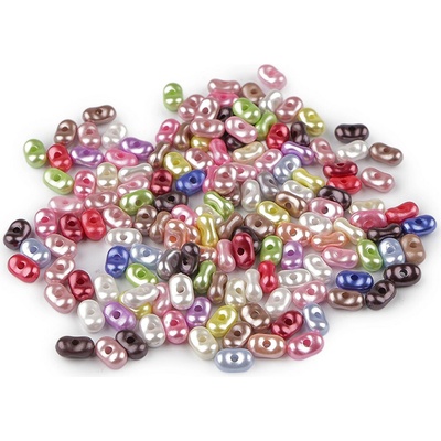 Stoklasa Plastové korálky peanut mix 4x6 mm Balení: 10 g, Varianta: 5 multikolor perleťové 5 multikolor perleťové
