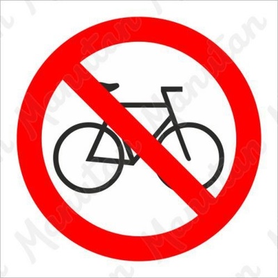 No brand Zákaz vstupu s bicyklom, samolepka 92 x 92 x 0,1 mm