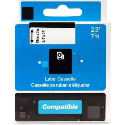 PRINTLINE kompatibilní páska s DYMO 45810, S0720900,19mm,7m,bílý tisk/průhledný podkl,D1 PLTD35, 45810