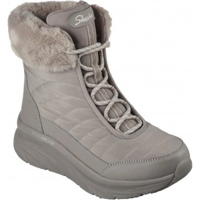 Skechers D-Lux Walker Winter Solstice dámské vysoké zimní boty dark taupe – Zboží Dáma