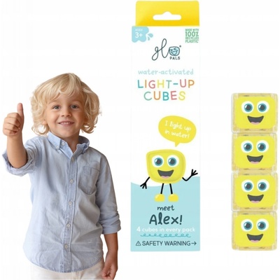 Glo Pals svítící senzorické kostky do vody žluté ALex 4 ks – Zbozi.Blesk.cz