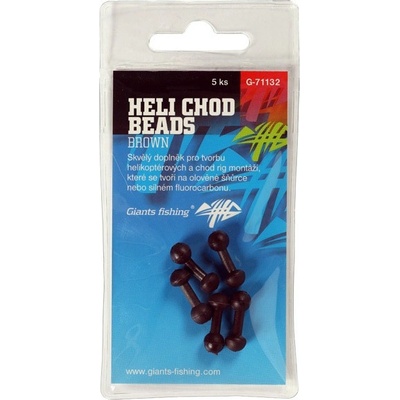 Giants Fishing Zarážky Heli-Chod Beads Brown 5ks