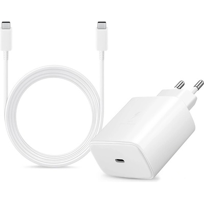 Samsung Оригинално Бързо Зарядно Samsung PD Power Adapter 45W с кабел Type C White