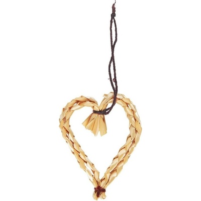 Slaměná ozdoba na zavěšení Ib Laursen srdce V.6,5 cm hnědý provázek – Zboží Dáma