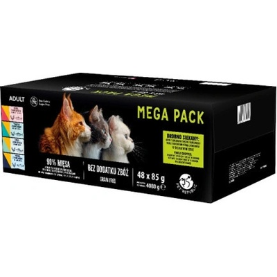 Pet Republic PetRepublic Republic за котки MEGA PACK - вкусове ПИЛЕ и РИБА 48x85 г