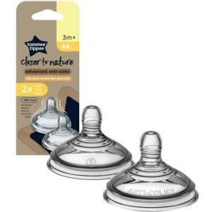 Tommee tippee Резервна биберонка Anti-Colic 3m+ 2бр (TTI051056)