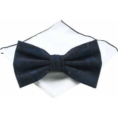 Elegantní pánský motýlek se vzorem tmavě modrý
