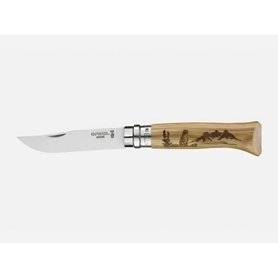 Opinel N°08 Inox Animalia 8,5 cm zavírací nůž svišť