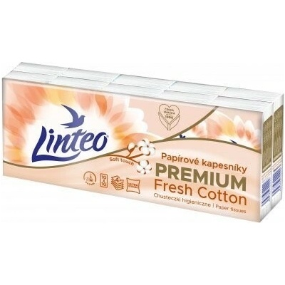Linteo Papírové kapesníky Linteo s vůní bavlny - 4vrstvé, 10 x 10 ks - 30102 – Zboží Dáma