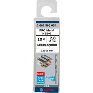 Bosch - Комплект свредла за метал, 2, 8 × 61 мм, 10 бр. 2608595054 (2608595054)