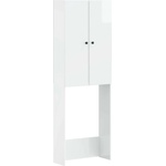 vidaXL Тоалетна Шкаф BREDA Бял гланц 66 x 25, 5 x 190 см (897579)