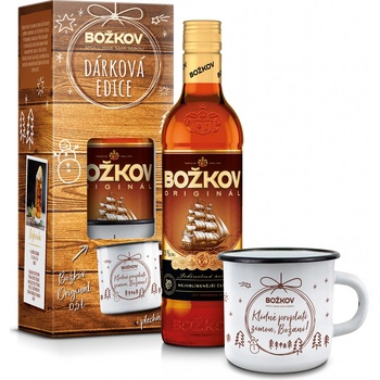 Božkov Originál Tuzemský 37,5% 0,5 l (dárkové balení originální plecháček)