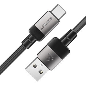 ACEFAST - Кабел за данни (C9-04) - USB към Type-C, бързо зареждане, 3A, оплетен найлон, 25 000 извивки, 1, 2 м - Черен